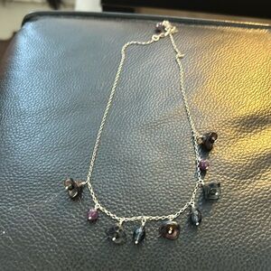 Lovely Brand New S925 Sterling Silver Amethyst and Glass Necklace